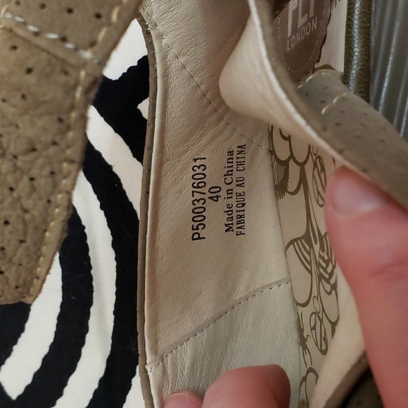 Fly London Peep Toe Leather Sling Back Wedges Tan Sz 40 - Picture 3 of 7
